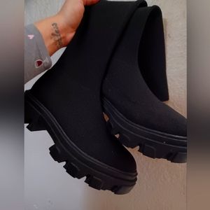 Black knee high boots